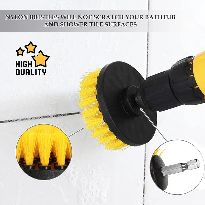 Electric Scrubber Drill Brush Kit Power Drills Scrubber Brush For Carpet Glass Car Tires Nylon Extension Pole Floor, Automotive