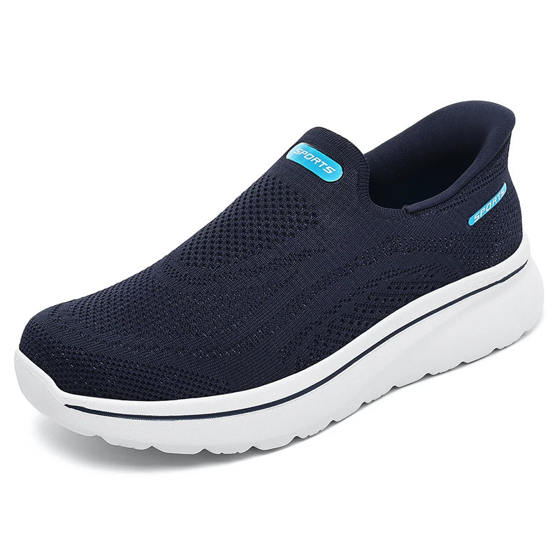Men Women Slip on Walking Shoes Breathable Mesh Knit Loafers Lightweight Non Slip Comfort Casual Sports Sneakers Walking