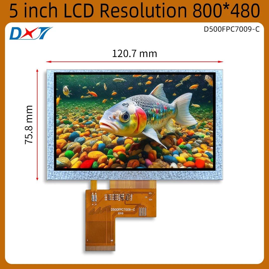 5.0 inch LCD display 800*480 40pin RGB TTL 5 inch high brightness screen TFT ST7262