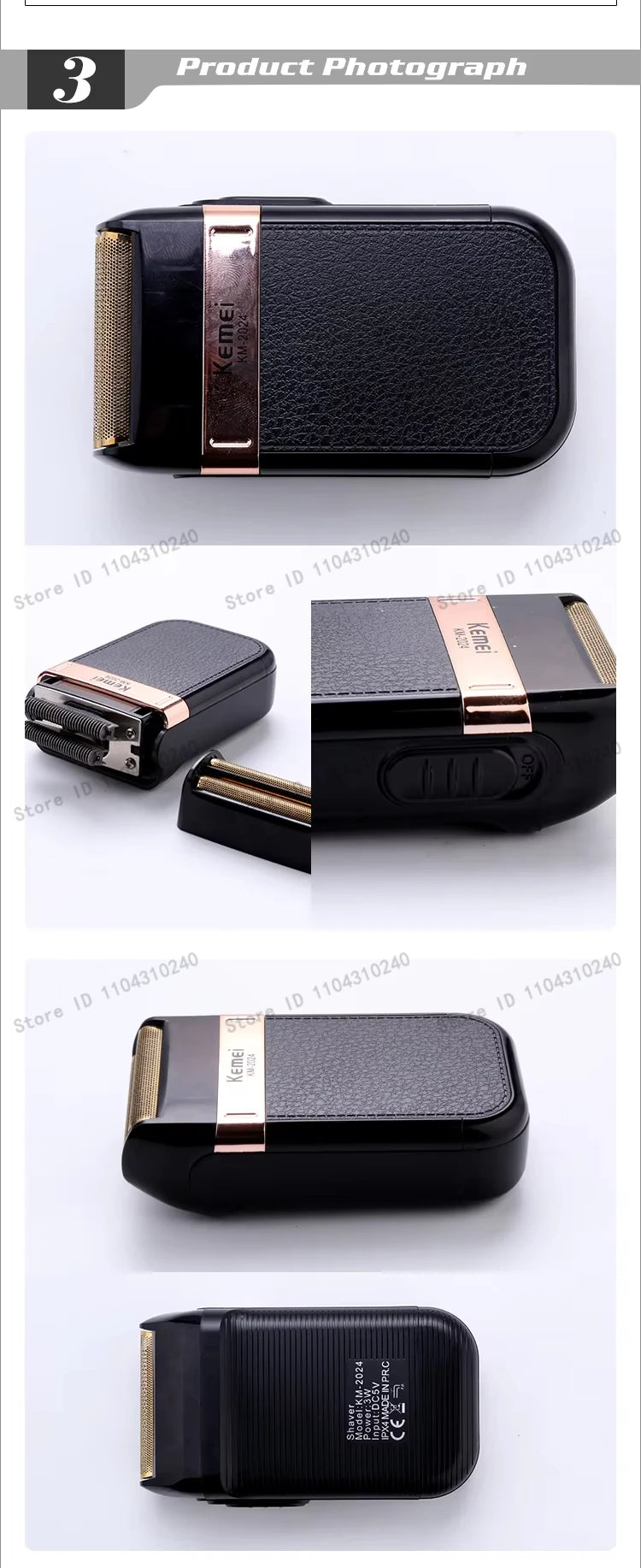 Kemei Men's Electric Hair Trimmer USB Charging Cordless Hair Clipper Reciprocating Twin Blade Beard Shaver KM-2024 KM-034 Kit