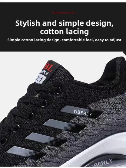 Men's Fashionable Sporty Casual Shoes Spring Autumn New Style Running Shoes Breathable Mesh Upper Thick Bottom PVC Outsole