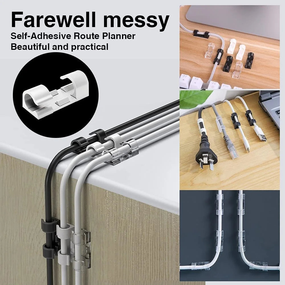 5/20Pcs Cable Management Clip Cable Protector Winder Self-Adhesive Desktop Tidy Management Clips For Mouse Headset Wire Storage