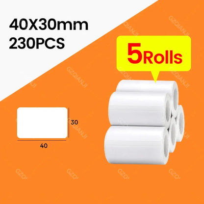 10 Rolls Niimbot B1 B21 B3S Thermal Lable Tape 5 Rolls 40mm 50mm Price Label Maker Sticker for Niimbot Printer Waterproof Paper