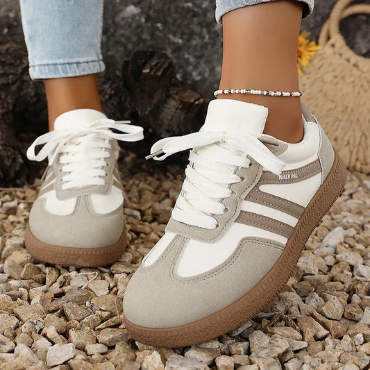 White Platform German Training Shoes Women 2026 Spring Non Slip Thick Sole Casual Sneakers Woman Lace Up Sport Shoes Flats Mujer