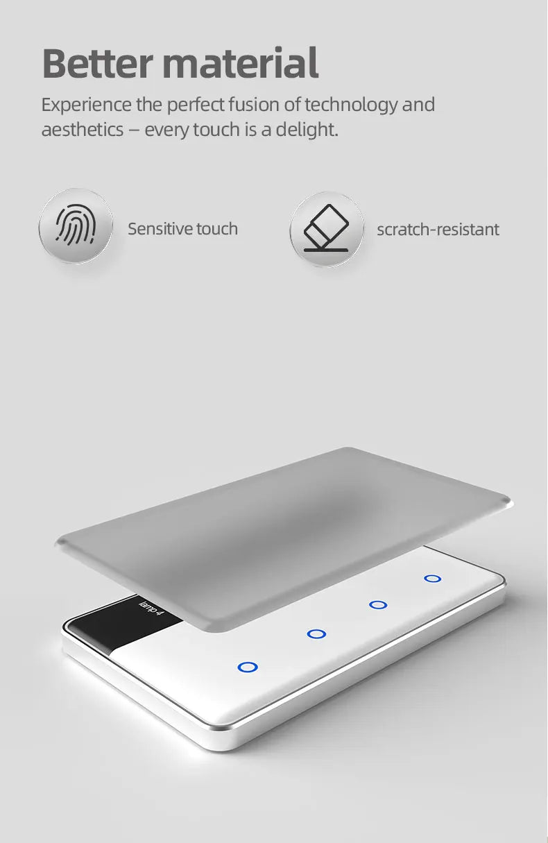 Zigbee Smart DIY Name Switch Work with Tuya App US Type Display Screen Touch Wall Light Switch Alexa Google Home Voice Control