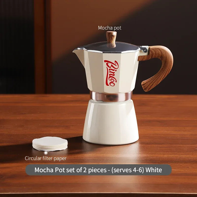 Bincoo Coffee Moka Pot Set with Electric Heating Plate for Home Use Small Espresso Extraction Machine Complete Brewing Kit