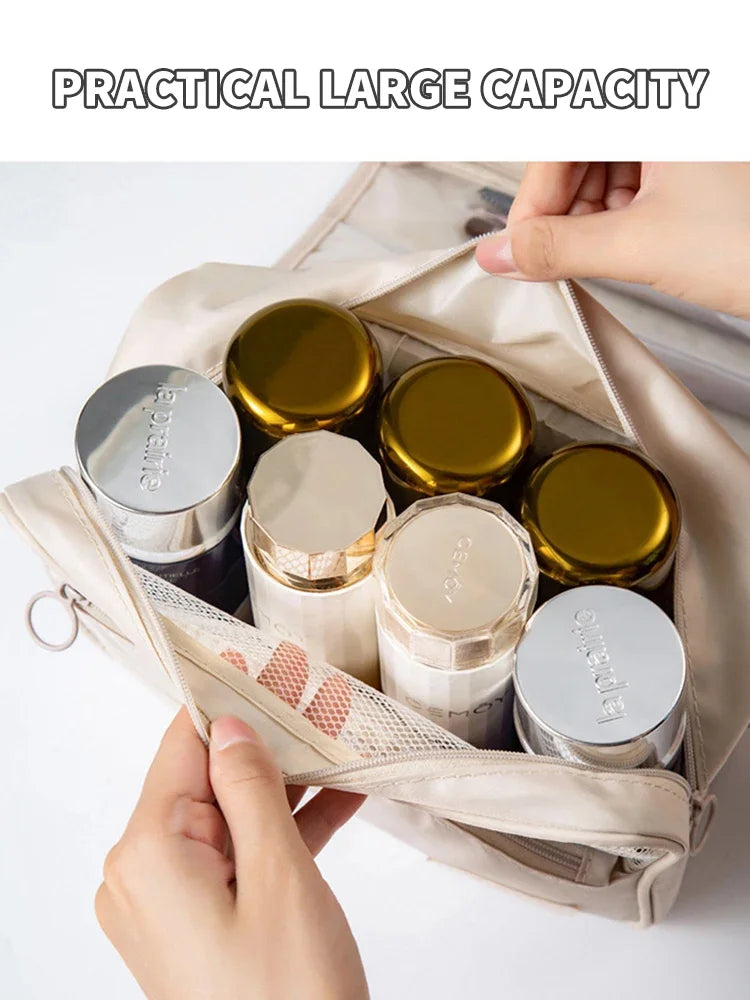 Handheld large capacity dry wet separation waterproof storage bag, wash bag travel convenient multifunctional hanging makeup bag