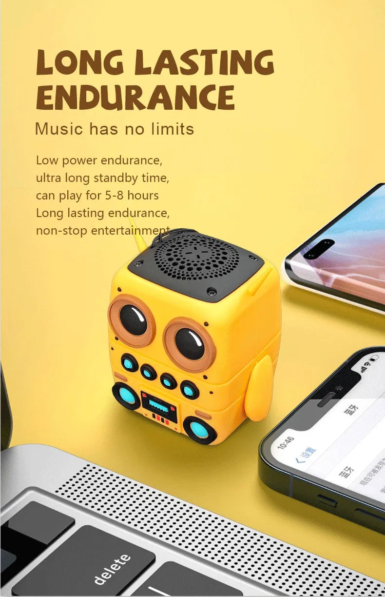 Compact Cute Mini Bluetooth Speaker Support TF Card Desktop Decoration Portable Outdoor Smart Music Player IP65 Waterproof