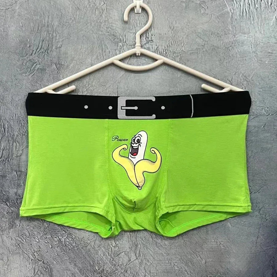 New Fashion Designer Underwear Man Novelty Underpants Men Boxers Cartoon Funny Print Male Boxer Briefs Modal Men's Panties Men