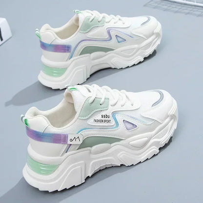 2025 Sneakers Women Platform Flat Shoes Woman Shoes Green Casual Trainers Ladies Chunky Sneakers Women Shoes