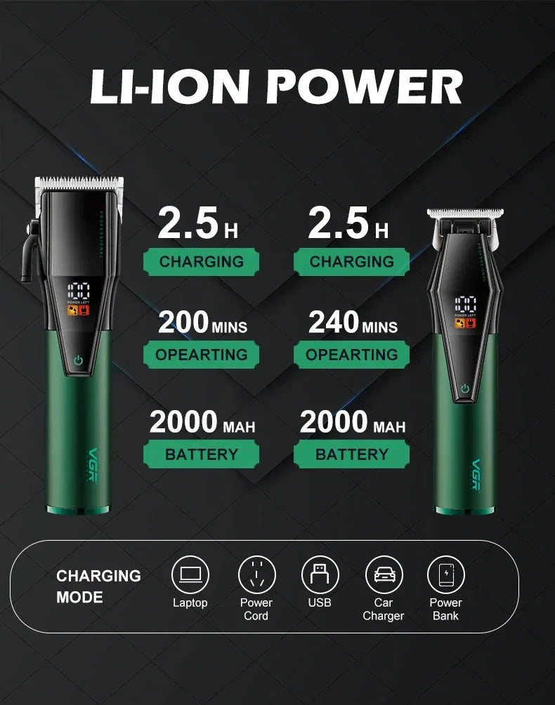 VGR Hair Trimmer Professional Barber Haircut Machine Adjustable Hair Clipper Cordless Hair Cutting Machine Trimmer for Men V-677
