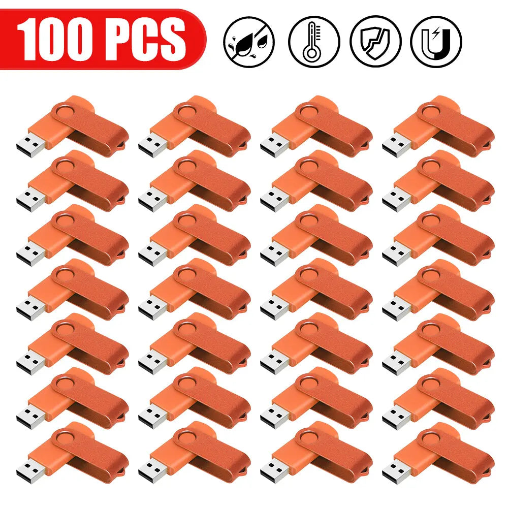 100PCS USB 2.0 Pendrive 128GB 64GB 32GB 16GB 8GB USB Flash Drive 4GB 2GB Free Laser Logo 2.0 USB Flash Drive Stick Best Gift