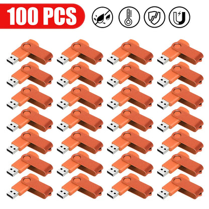 100PCS USB 2.0 Pendrive 128GB 64GB 32GB 16GB 8GB USB Flash Drive 4GB 2GB Free Laser Logo 2.0 USB Flash Drive Stick Best Gift
