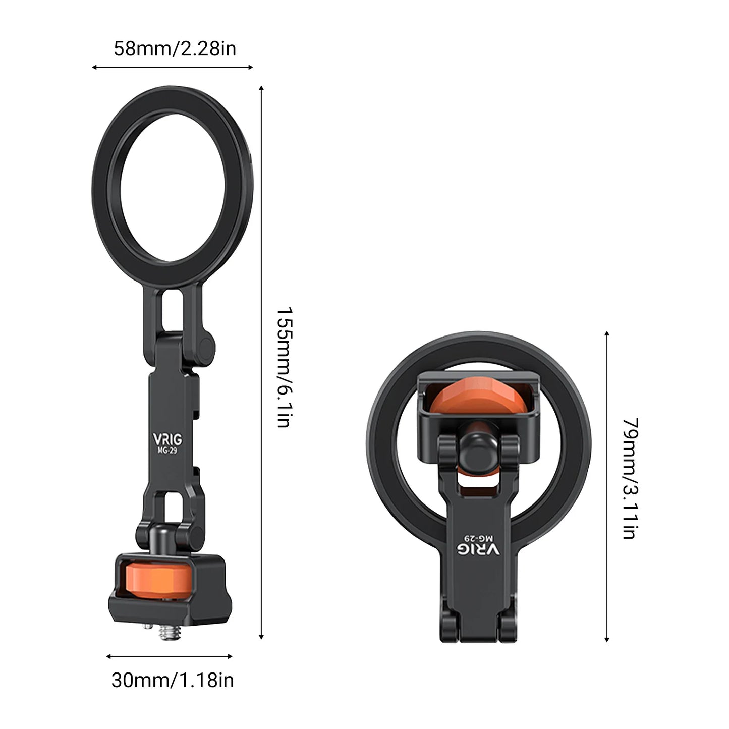 Magnetic Cold Shoe Mount for Phones Magnetic Foldable Phone Stand 1/4 Screw and Cold Shoe Mount for Live Streaming Photography