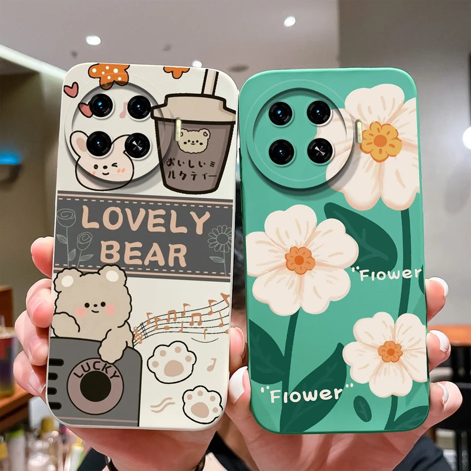 Cover For Tecno Spark 20 Pro+ 4G Case Phone Bags Pretty Flower Liquid Soft Silicone Shell For Tecno Spark20 Pro Plus Funda Coque