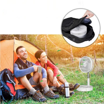 Foldable Telescopic Wireless Portable Desk Fan Usb Rechargeable Built-In Battery Oscillating Standing Air Cooling Fan
