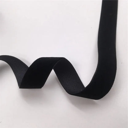 5Yards Nylon Black Velvet Ribbon Golden Single Face for Handmade Gift Bouquet Wrapping Home Party Decoration Christmas