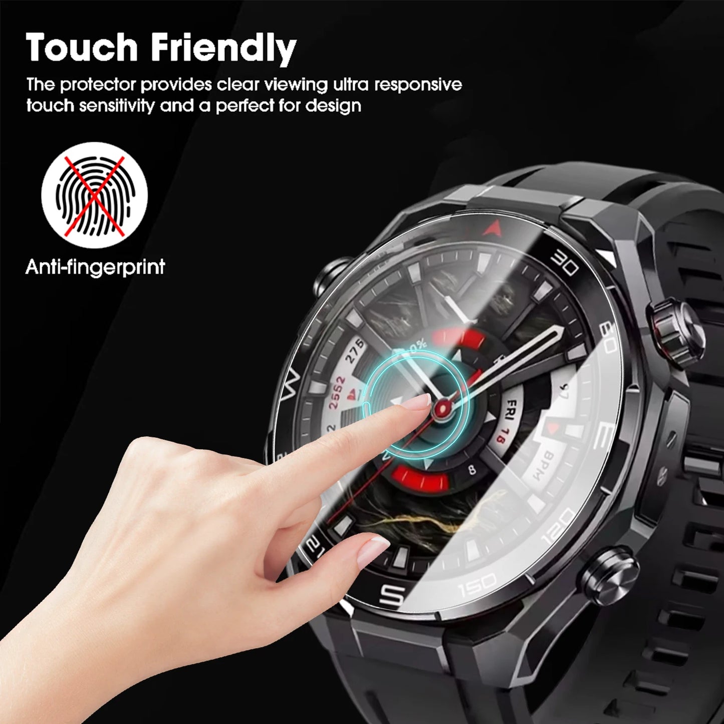 1-3Pcs Easy Installation Tempered Glass for Huawei Watch Ultimate 2 HD Anti-scratch Protective Watch Film for Huawei Ultimate2
