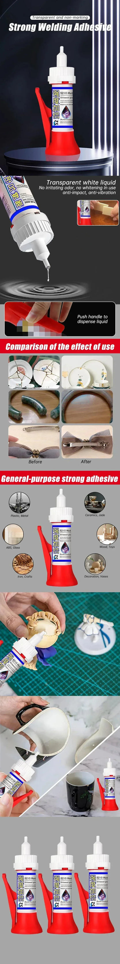 1/10Pcs Strong Welding Adhesive Powerful Repair Adhesive Universal Glue Quick-drying Sealer Tiles Fix Sealant Metal Welding Glue