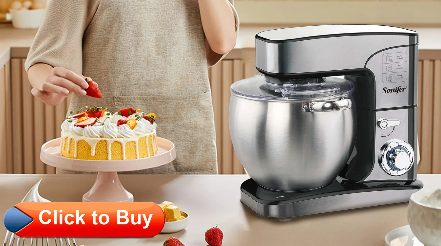 Stand Mixer Professional Kitchen Aid Food Blender Cream Whisk Cake Dough Mixers With Bowl Metal Gear Chef Machine Charm Sonifer