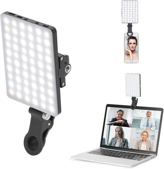 LED Portable Clip-on Selfie Light; Video Conference Lighting, 3 Lighting Modes, Suitable for iPhone Camera Laptop