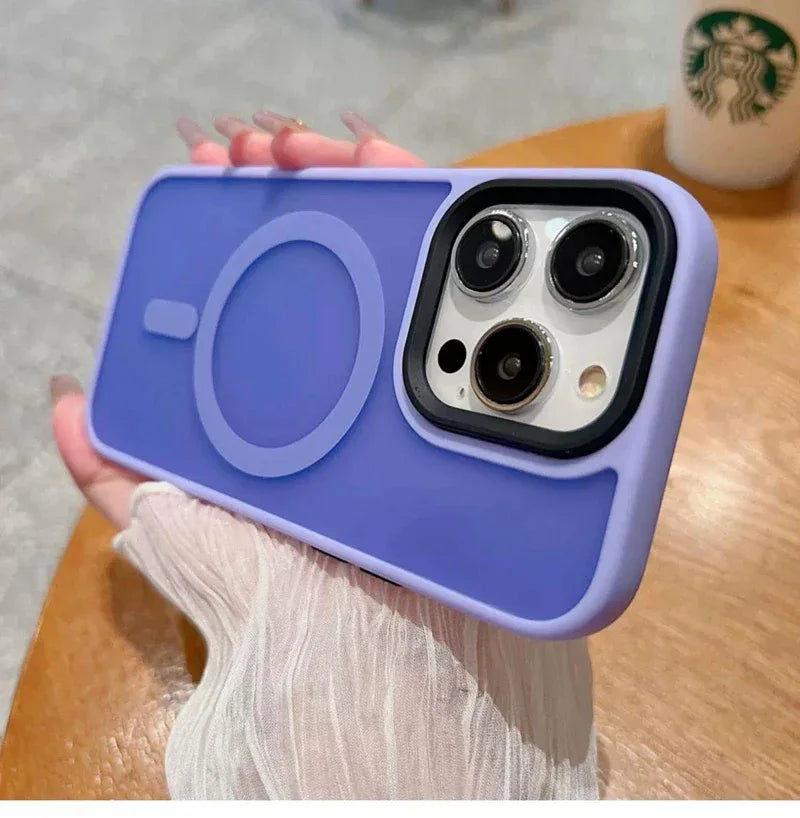 Luxury Wireless Charge Magsafe Transparent Phone Case For iPhone 11 12 13 14 15 16 Pro Max Plus Magnetic Matte Bumper Cover