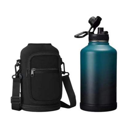 Portable Water Bottle Bag Large Capacity with Adjustable Shoulder Strap Cup Insulated Protective Cover Durable