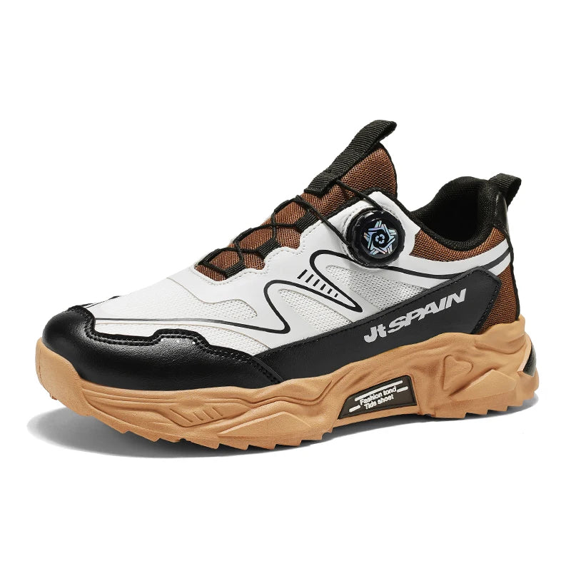 Men's casual sports shoes four season new rotating shoelaces comfort outdoor running walking shoes breathable soft-sole sneakers