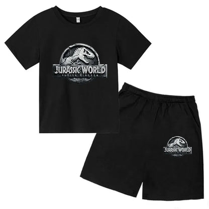 Summer Short Sleeve T Shirt +shorts 2 Piece Set Children Clothes Luxury Brand Print Sport Casual Fashion Boy Girl Kid Tracksuit
