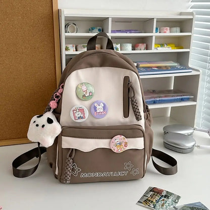 Cute Japanese Style Backpack Nylon Multi-function School Bag Large Capacity Handbag Student