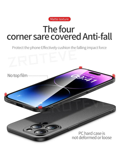 For iPhone 17 Air 17e 16 16e 15 14 13 12 Pro Max ZROTEVE Slim Matte Hard PC Cover For iPhone17 iPhone16 Plus Phone Case