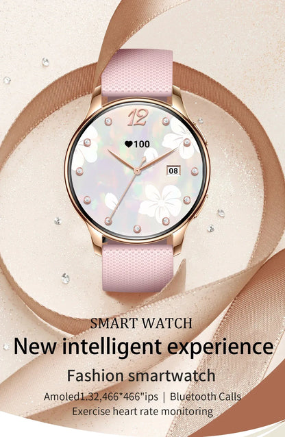 New Original Ultra Thin Women SmartWatch 1.32"AMOLED Display HD 466*466 Always Show Time Call Reminder for Women Smartwatch gift