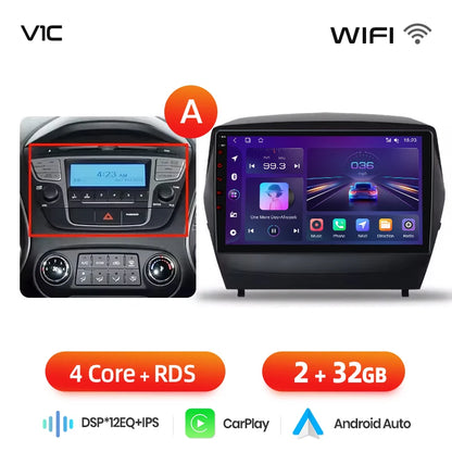 Junsun Android Wireless CarPlay Auto Car Radio For Hyundai Tucson 2 ix35 2009-2015 Car Intelligent Systems DSP SWC RDS GPS FM BT