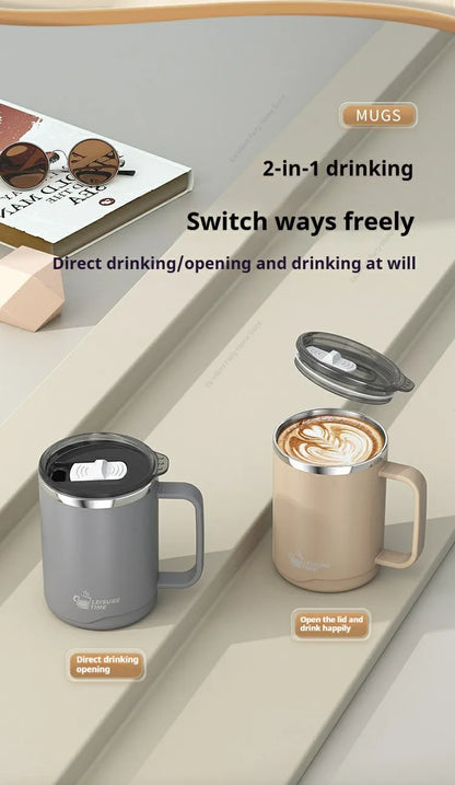 500ML Double-Wall Insulated Thermal Cup 304 Stainless Steel Coffee Cup Portable Water Bottle Keeps Cold and Heat Thermal Mug