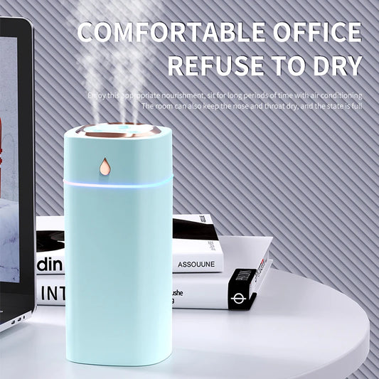 Triple-Nozzle 600mL Waterdrop Mist Humidifier: Fast & Gentle Moisture for Your Space