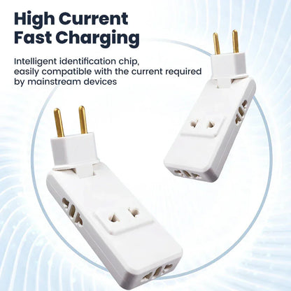 Protable Travel Power Converter Wall Outlet Plug Adaptors 4 in 1 EU 4.8MM Extension Chargers Adapter 180° Rotation Plug Adapter