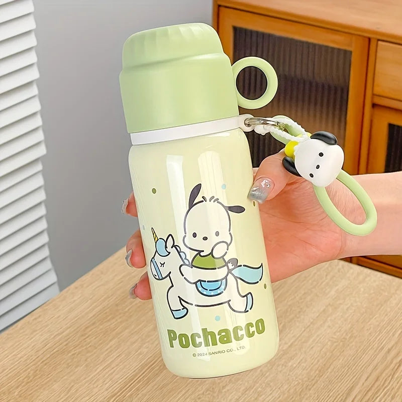 1pc Sanrio Series Insulated Cup 460ML, Cute Outdoor Travel Portable Water Bottle, Office Water Cup, Dual-Drinking Cup