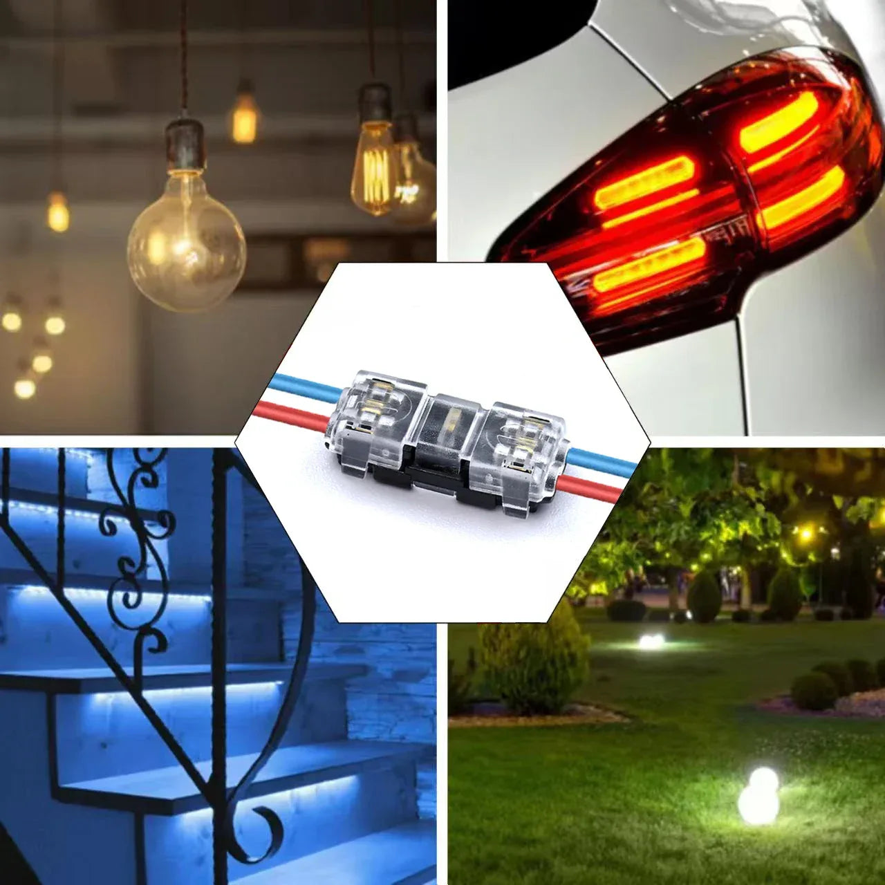 10/30/50pcs wire connect terminal connector, I Type 2-pin Bidirectional Plug-in Cable Buckle Connector Lock Cover Suitable LED