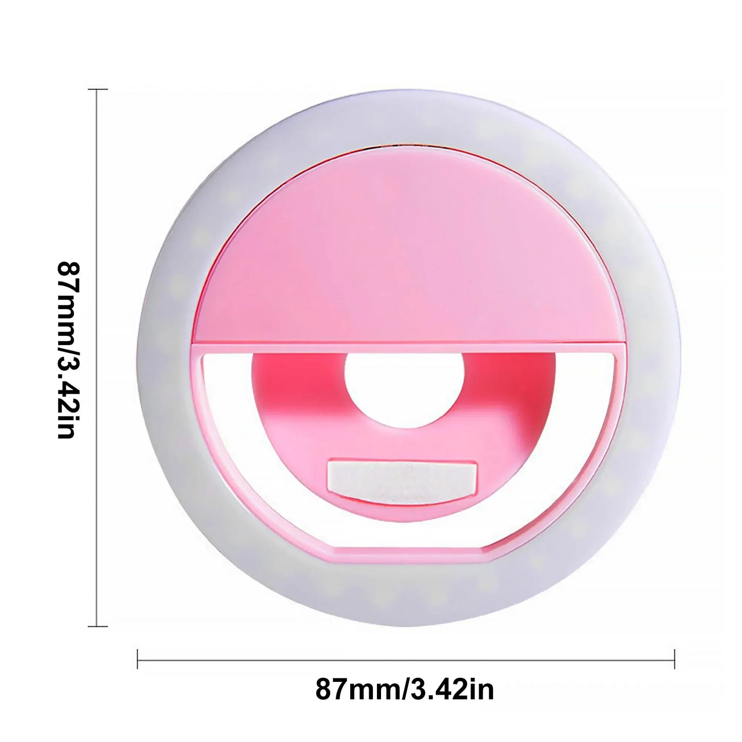 Universal Clip-On LED Selfie Ring Light, Rechargeable and Portable with 3 Adjustable Brightness Levels for All Phones