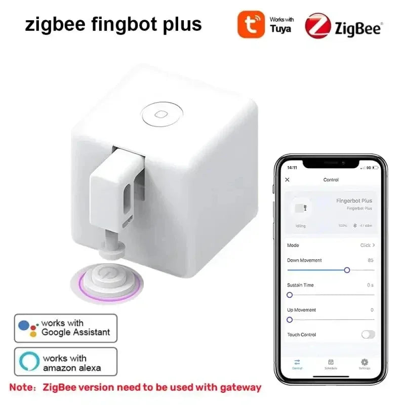 Aubess Tuya WiFi Finger Robot Switch Smart Home ZigBee Mechanical Arm Bot Button Pusher Smart Life Voice Control Alexa Google