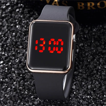 Fashion Digital Watches For Men Women Simple Square Sports LED Wristwatches Silicone Strap Casual Electronic Clock Reloj Hombre