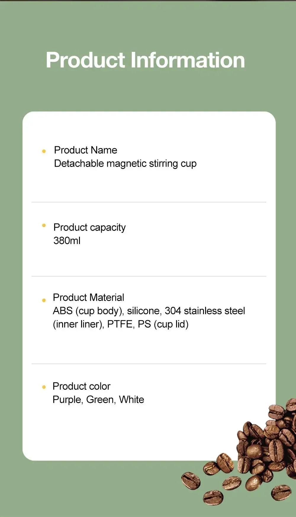 Detachable Automatic Mixing Coffee Cup Intelligent Temperature Measuring Rechargeable Mug Suitable for Office/Kitchen/Travel