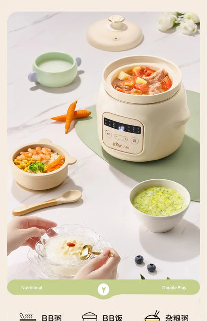 Bear baby food pot electric stew pot porridge small rice cooker porridge pot baby special automatic stew bb soup