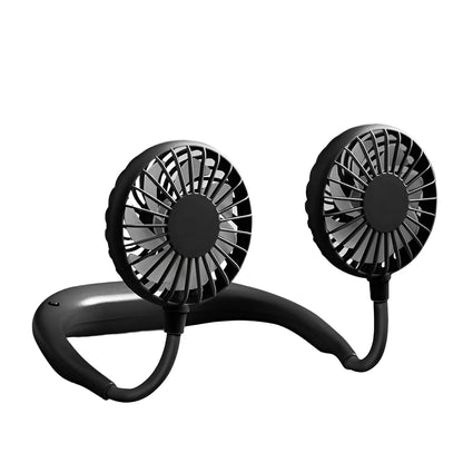 USB Rechargeable Mini Sports 3-Speed Adjustable Neck Dual Fan Home OfficeOutdoor Travel Portable Hanging Neck Fan