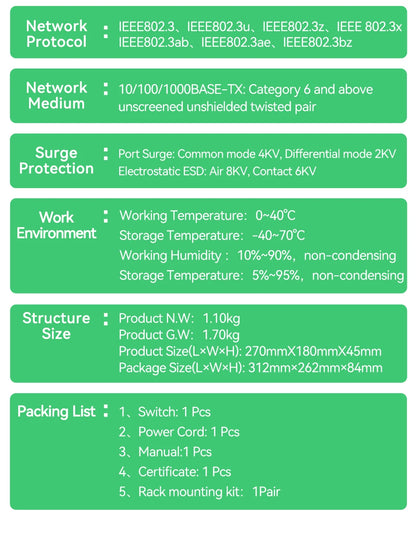 GoodTop 16 Port 2.5G Ethernet Switch with 2 Port 10G SFP+ Network Switch 120G Bandwidth Unmanaged Networking Home Lab Switch
