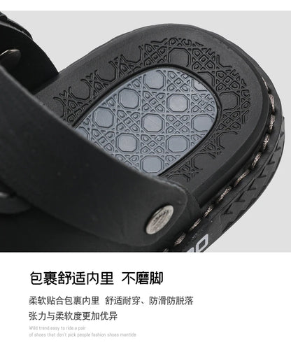 Men's Baotou Sandals Summer new Outdoor Cool Breathable Anti slip Waterproof Beach Shoes Soft Sole Fashion Dual purpose Slippers