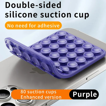 Suction Cup Phone Case Mount Double-Sided,Silicon Sticky Phone Stand for iPhone Android Selfies Hands-Free Strong Grip Holder