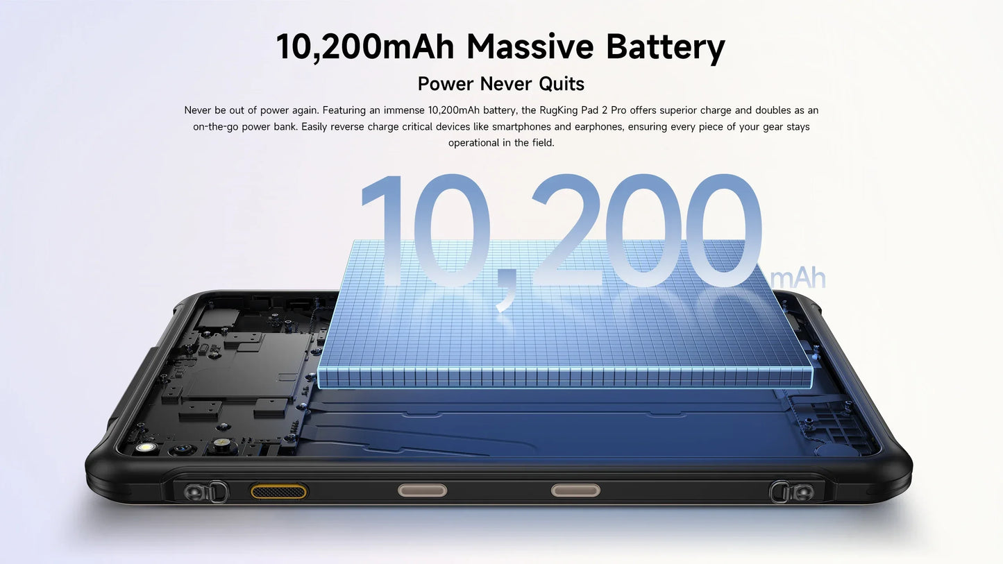[Built-in eSIM] Ulefone RugKing Pad 2 Pro Rugged Tablet 10200mAh 10.1"Up to 16GB RAM,256GB ROM Android 16 48MP 10.1"  4G Global