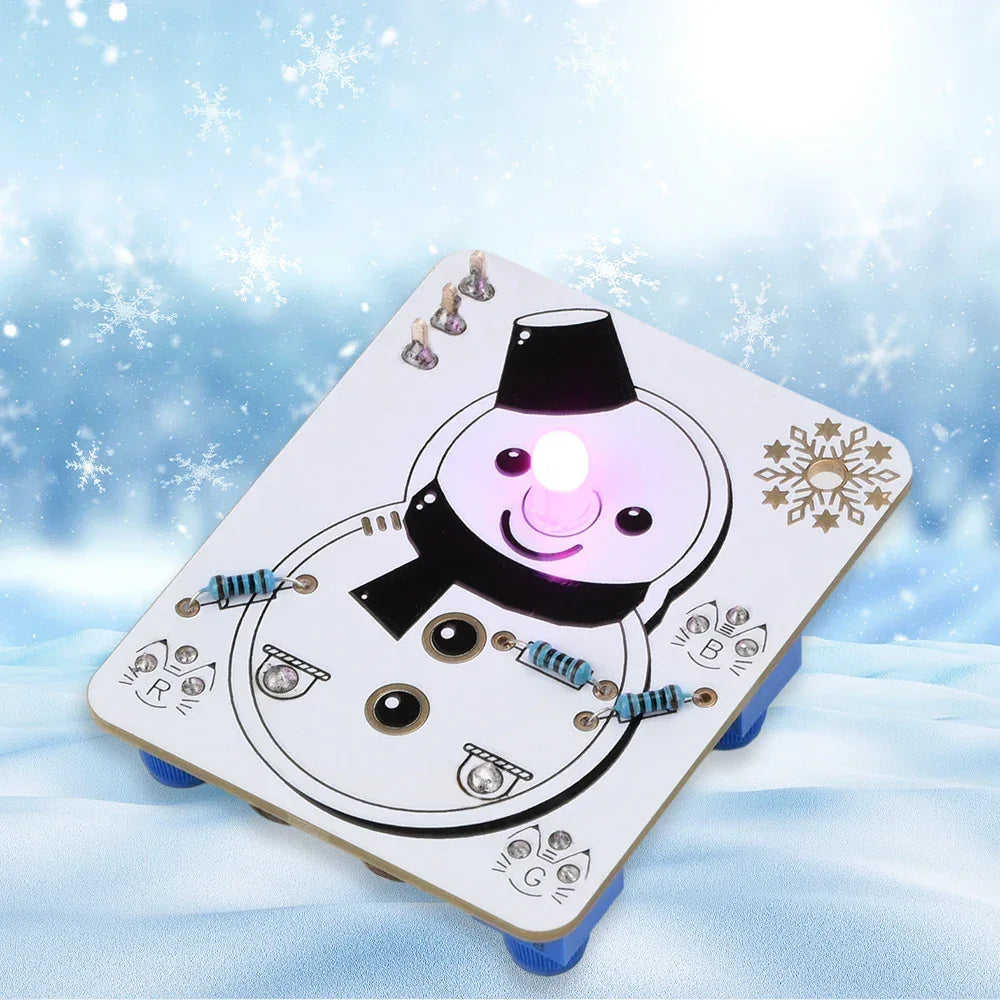 Ice and snow themed LED snowman electronic beginner learning welding fun DIY kit LED light-emitting tube module DIY snowman kit
