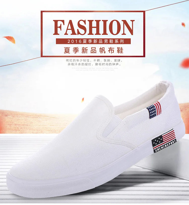 Men Casual Shoes Canvas Luxury 2025 Mens Loafers Breathable Slip on FlatsMale Vulcanized Shoes White Driving Shoes Plus Size 47